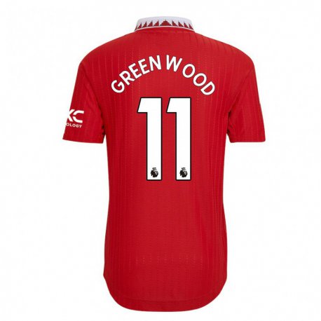 Kandiny Hombre Camiseta Mason Greenwood #11 Rojo 1ª Equipación 2022/23 La Camisa Chile