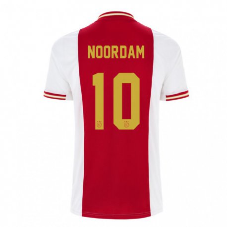 Kandiny Hombre Camiseta Nadine Noordam #10 Rojo Oscuro Blanco 1ª Equipación 2022/23 La Camisa Chile