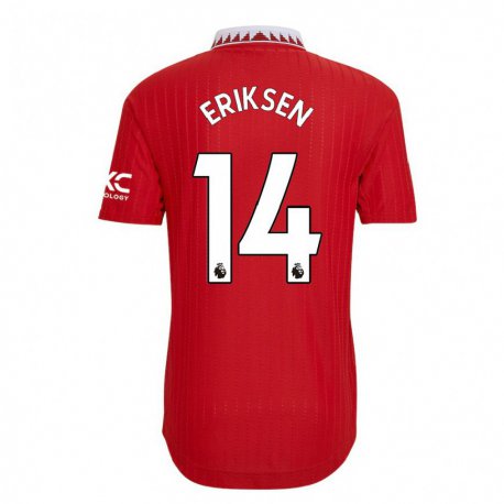 Kandiny Hombre Camiseta Christian Eriksen #14 Rojo 1ª Equipación 2022/23 La Camisa Chile