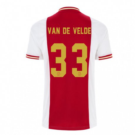 Kandiny Hombre Camiseta Jonna Van De Velde #33 Rojo Oscuro Blanco 1ª Equipación 2022/23 La Camisa Chile