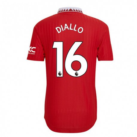 Kandiny Hombre Camiseta Amad Diallo #16 Rojo 1ª Equipación 2022/23 La Camisa Chile