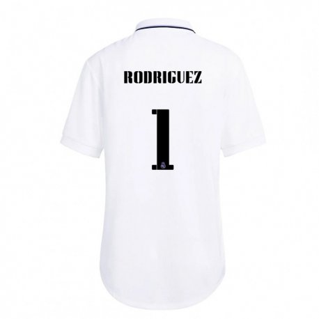 Kandiny Hombre Camiseta Misa Rodriguez #1 Blanco Púrpura 1ª Equipación 2022/23 La Camisa Chile