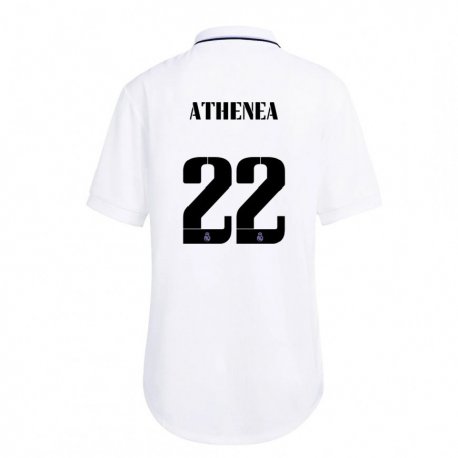 Kandiny Hombre Camiseta Athenea Del Castillo #22 Blanco Púrpura 1ª Equipación 2022/23 La Camisa Chile