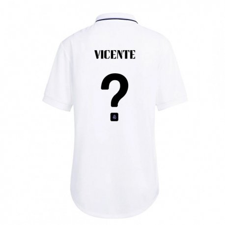 Kandiny Hombre Camiseta Dani Vicente #0 Blanco Púrpura 1ª Equipación 2022/23 La Camisa Chile