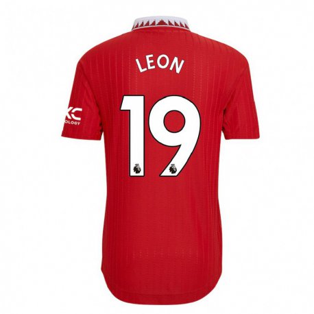 Kandiny Hombre Camiseta Adriana Leon #19 Rojo 1ª Equipación 2022/23 La Camisa Chile