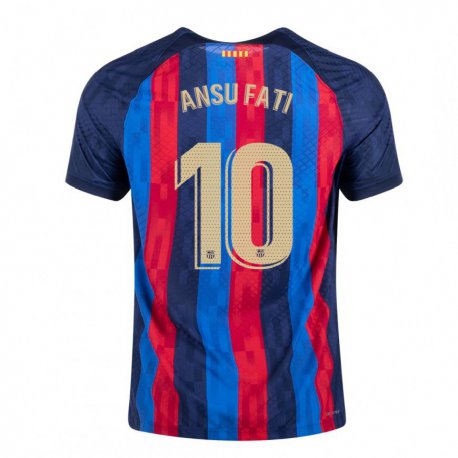 Kandiny Hombre Camiseta Ansu Fati #10 Azul Escarlata 1ª Equipación 2022/23 La Camisa Chile