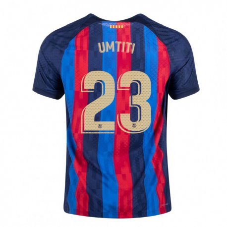Kandiny Hombre Camiseta Samuel Umtiti #23 Azul Escarlata 1ª Equipación 2022/23 La Camisa Chile