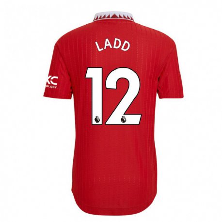 Kandiny Hombre Camiseta Hayley Ladd #12 Rojo 1ª Equipación 2022/23 La Camisa Chile