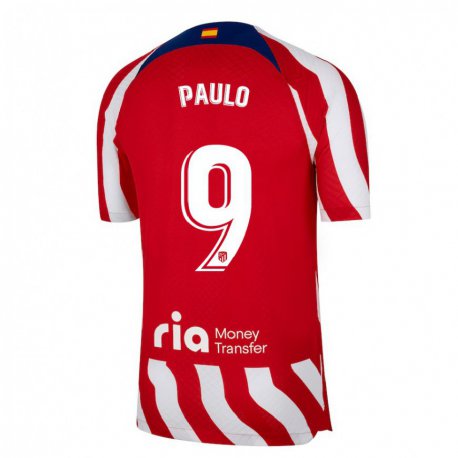 Kandiny Hombre Camiseta Marcos Paulo #9 Rojo Blanco Azul 1ª Equipación 2022/23 La Camisa Chile