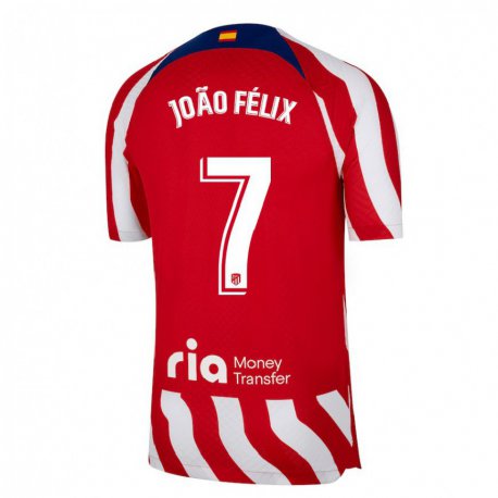 Kandiny Hombre Camiseta Joao Felix #7 Rojo Blanco Azul 1ª Equipación 2022/23 La Camisa Chile