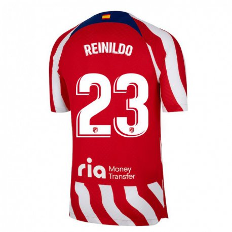 Kandiny Hombre Camiseta Reinildo Mandava #23 Rojo Blanco Azul 1ª Equipación 2022/23 La Camisa Chile