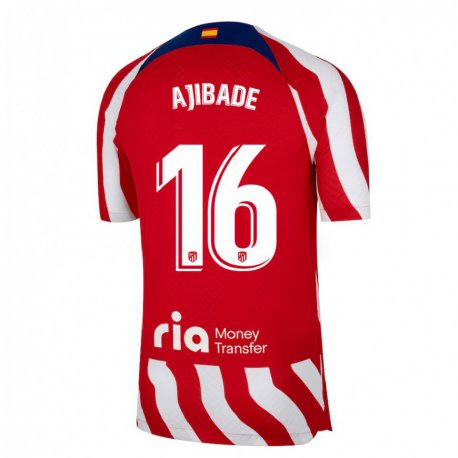 Kandiny Hombre Camiseta Rasheedat Ajibade #16 Rojo Blanco Azul 1ª Equipación 2022/23 La Camisa Chile