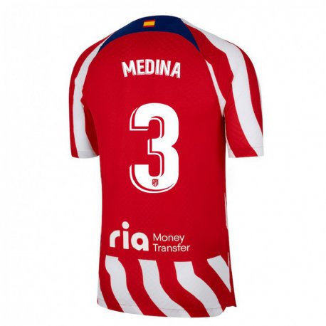 Kandiny Hombre Camiseta Andrea Medina #3 Rojo Blanco Azul 1ª Equipación 2022/23 La Camisa Chile