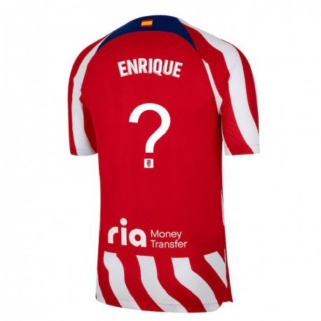 Kandiny Hombre Camiseta Gustavo Enrique #0 Rojo Blanco Azul 1ª Equipación 2022/23 La Camisa Chile