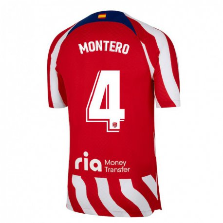 Kandiny Hombre Camiseta Francisco Montero #4 Rojo Blanco Azul 1ª Equipación 2022/23 La Camisa Chile