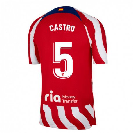 Kandiny Hombre Camiseta oscar Castro #5 Rojo Blanco Azul 1ª Equipación 2022/23 La Camisa Chile