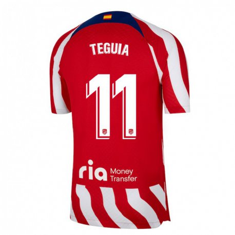 Kandiny Hombre Camiseta Cedric Teguia #11 Rojo Blanco Azul 1ª Equipación 2022/23 La Camisa Chile
