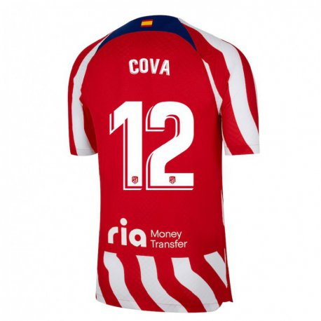 Kandiny Hombre Camiseta Adrian Cova #12 Rojo Blanco Azul 1ª Equipación 2022/23 La Camisa Chile