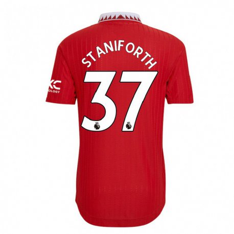 Kandiny Hombre Camiseta Lucy Staniforth #37 Rojo 1ª Equipación 2022/23 La Camisa Chile