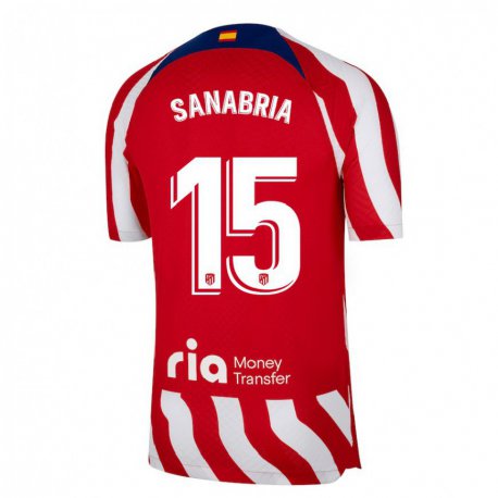 Kandiny Hombre Camiseta Juan Sanabria #15 Rojo Blanco Azul 1ª Equipación 2022/23 La Camisa Chile
