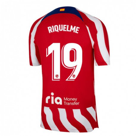 Kandiny Hombre Camiseta Rodrigo Riquelme #19 Rojo Blanco Azul 1ª Equipación 2022/23 La Camisa Chile