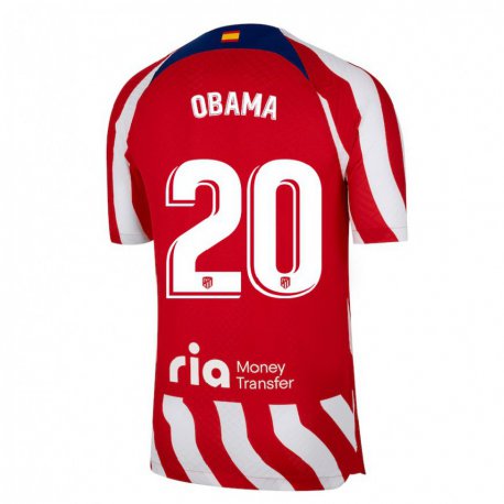 Kandiny Hombre Camiseta Federico Obama #20 Rojo Blanco Azul 1ª Equipación 2022/23 La Camisa Chile