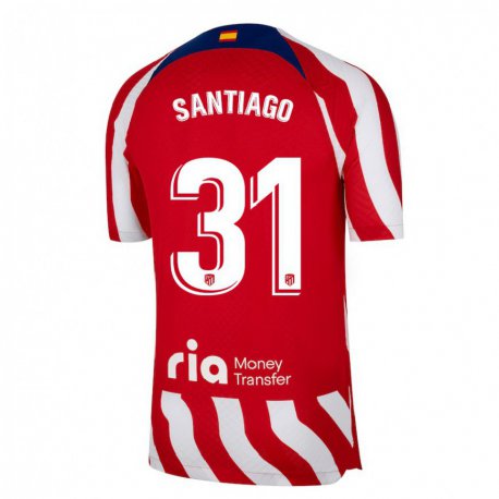 Kandiny Hombre Camiseta Abraham Santiago #31 Rojo Blanco Azul 1ª Equipación 2022/23 La Camisa Chile