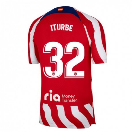 Kandiny Hombre Camiseta Alejandro Iturbe #32 Rojo Blanco Azul 1ª Equipación 2022/23 La Camisa Chile