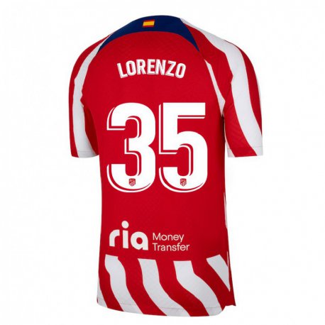 Kandiny Hombre Camiseta Diego Lorenzo #35 Rojo Blanco Azul 1ª Equipación 2022/23 La Camisa Chile