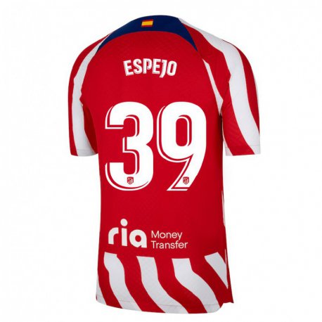 Kandiny Hombre Camiseta Diego Espejo #39 Rojo Blanco Azul 1ª Equipación 2022/23 La Camisa Chile