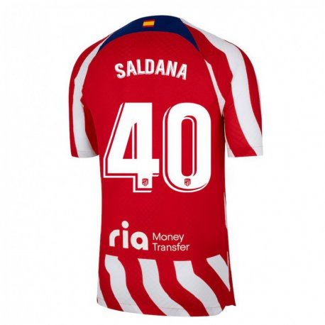 Kandiny Hombre Camiseta Jose Saldana #40 Rojo Blanco Azul 1ª Equipación 2022/23 La Camisa Chile