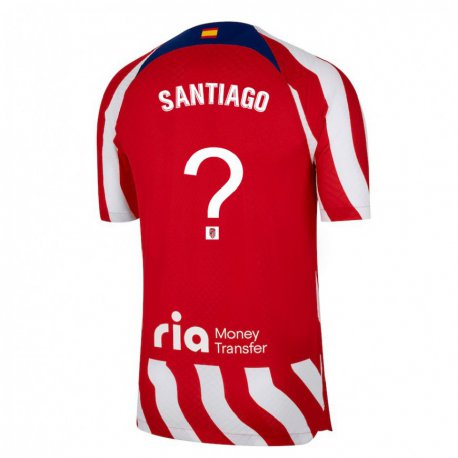 Kandiny Hombre Camiseta Abraham Santiago #0 Rojo Blanco Azul 1ª Equipación 2022/23 La Camisa Chile