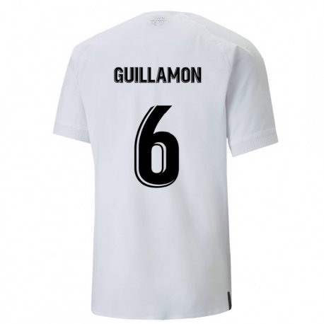 Kandiny Hombre Camiseta Hugo Guillamon #6 Blanco Cremoso 1ª Equipación 2022/23 La Camisa Chile