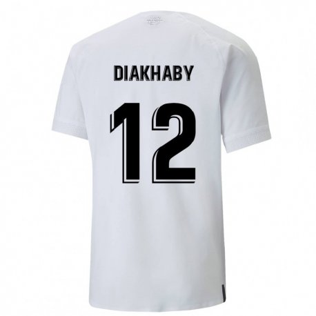 Kandiny Hombre Camiseta Mouctar Diakhaby #12 Blanco Cremoso 1ª Equipación 2022/23 La Camisa Chile
