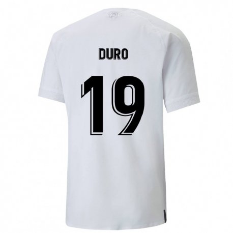 Kandiny Hombre Camiseta Hugo Duro #19 Blanco Cremoso 1ª Equipación 2022/23 La Camisa Chile