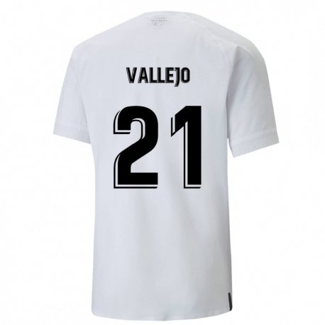 Kandiny Hombre Camiseta Manu Vallejo #21 Blanco Cremoso 1ª Equipación 2022/23 La Camisa Chile