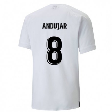 Kandiny Hombre Camiseta Candela Andujar #8 Blanco Cremoso 1ª Equipación 2022/23 La Camisa Chile