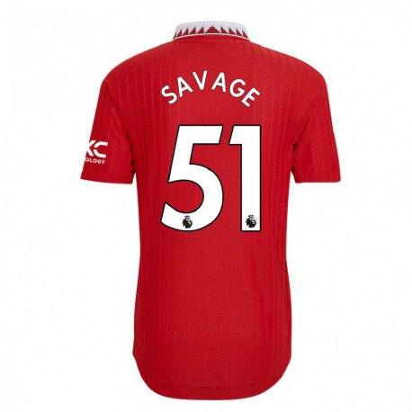 Kandiny Hombre Camiseta Charlie Savage #51 Rojo 1ª Equipación 2022/23 La Camisa Chile
