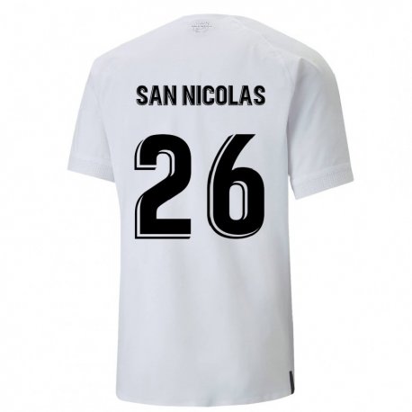 Kandiny Hombre Camiseta Olga San Nicolas #26 Blanco Cremoso 1ª Equipación 2022/23 La Camisa Chile