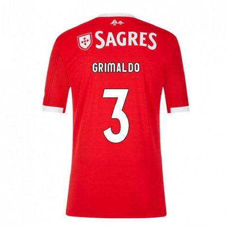Kandiny Hombre Camiseta Alejandro Grimaldo #3 Rojo Neón 1ª Equipación 2022/23 La Camisa Chile