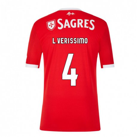 Kandiny Hombre Camiseta Lucas Verissimo #4 Rojo Neón 1ª Equipación 2022/23 La Camisa Chile