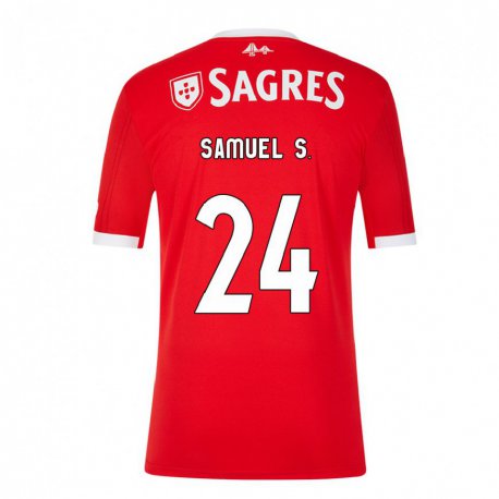 Kandiny Hombre Camiseta Samuel Soares #24 Rojo Neón 1ª Equipación 2022/23 La Camisa Chile