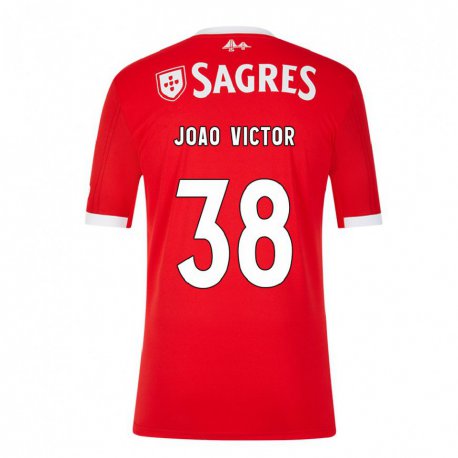 Kandiny Hombre Camiseta Joao Victor #38 Rojo Neón 1ª Equipación 2022/23 La Camisa Chile