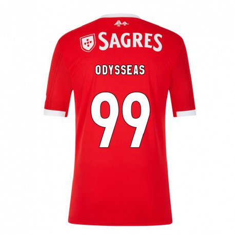 Kandiny Hombre Camiseta Odysseas Vlachodimos #99 Rojo Neón 1ª Equipación 2022/23 La Camisa Chile