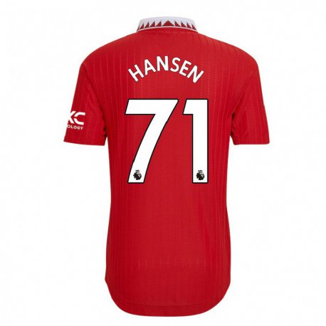Kandiny Hombre Camiseta Isak Hansen-aaroen #71 Rojo 1ª Equipación 2022/23 La Camisa Chile