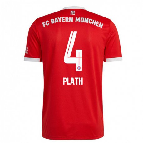 Kandiny Hombre Camiseta Max Plath #4 Neon Rojo Blanco 1ª Equipación 2022/23 La Camisa Chile