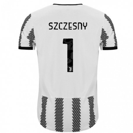 Kandiny Hombre Camiseta Wojciech Szczesny #1 Blanco Negro 1ª Equipación 2022/23 La Camisa Chile