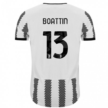 Kandiny Hombre Camiseta Lisa Boattin #13 Blanco Negro 1ª Equipación 2022/23 La Camisa Chile