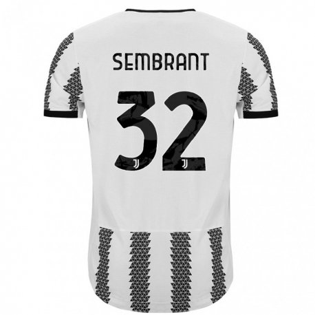Kandiny Hombre Camiseta Linda Sembrant #32 Blanco Negro 1ª Equipación 2022/23 La Camisa Chile