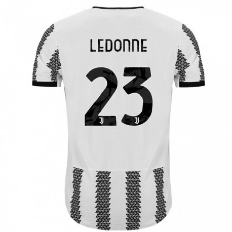 Kandiny Hombre Camiseta Nicolo Ledonne #23 Blanco Negro 1ª Equipación 2022/23 La Camisa Chile